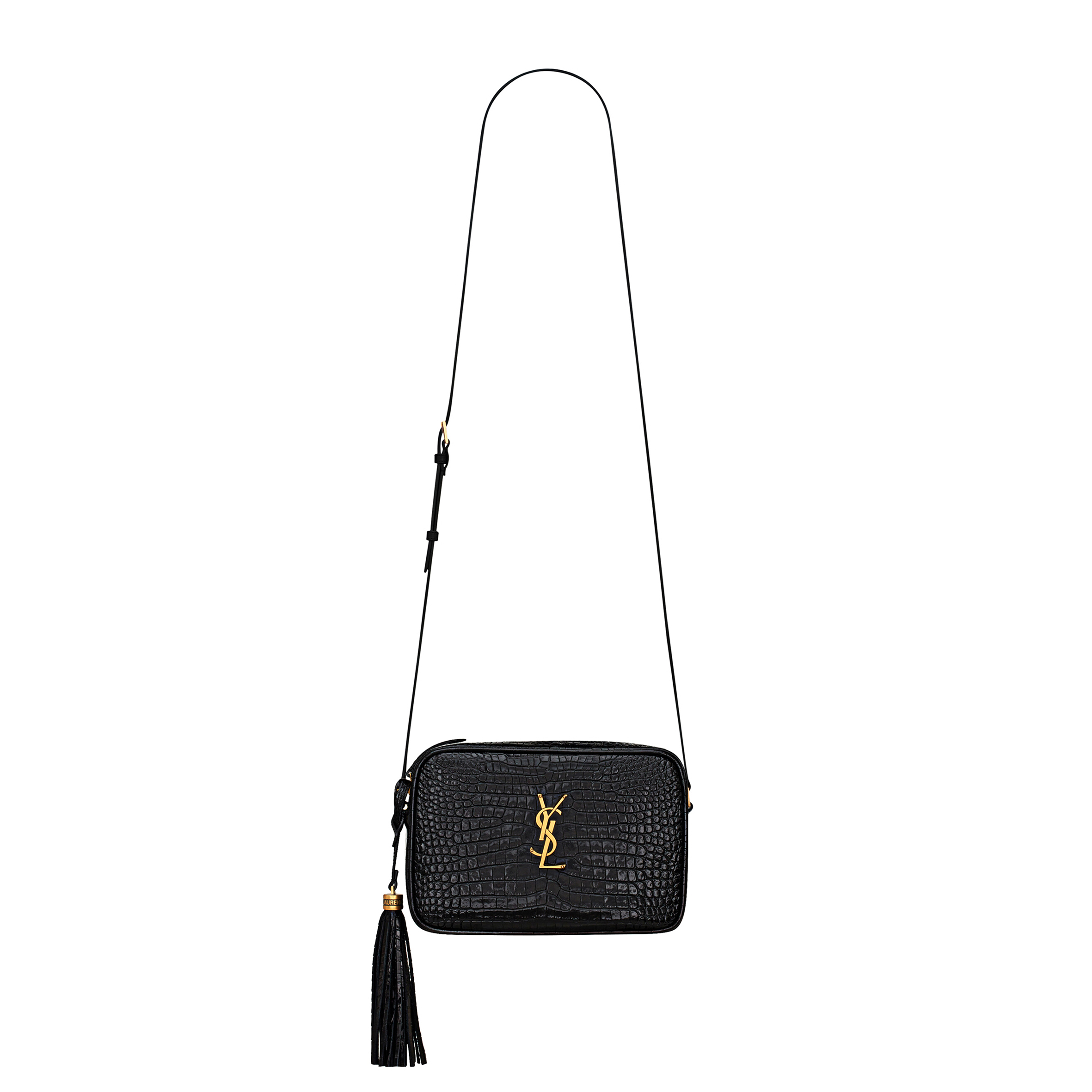 YSL LOU IN CROCODILE-EMBOSSED LEATHER 612542DND0W1000 (23*16*6cm)